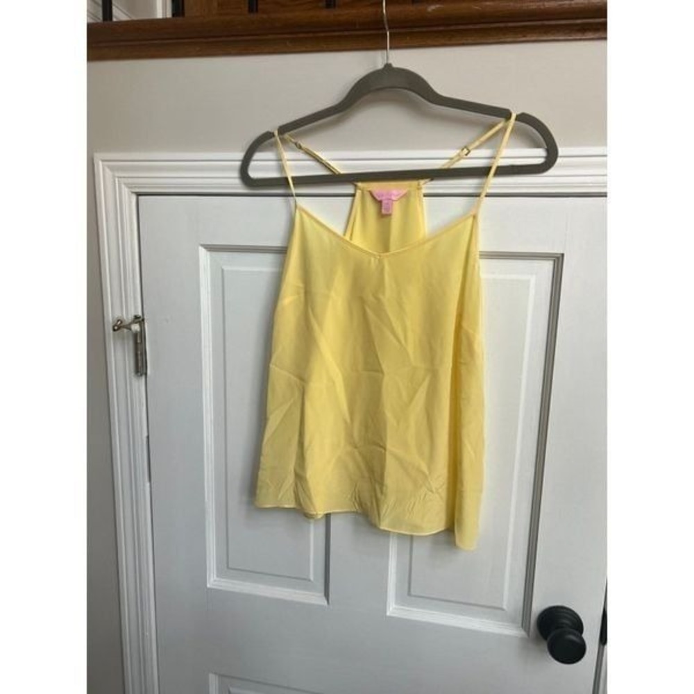 Lilly Pulitzer yellow silk tank size small